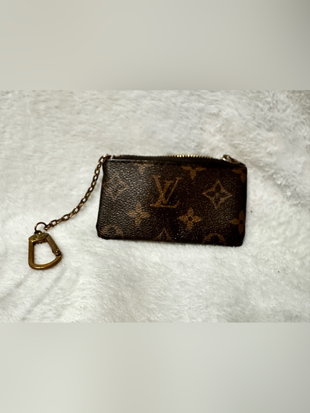 LOUIS VUITTON Monogram Key Pouch Case Coin Purse Brown Vintage